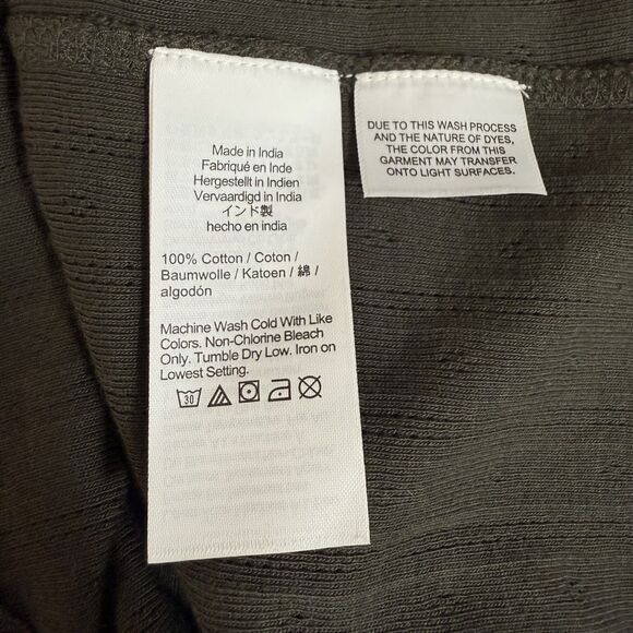 MADEWELL Pointelle Notch Neck Tee S Soft Charcoal Gray T-Shirt Top NWT B66 - Picture 5 of 6